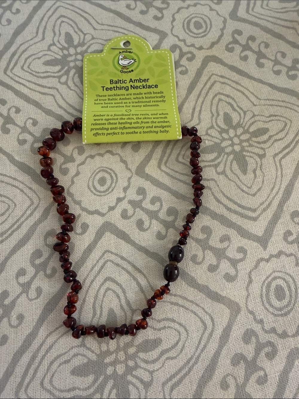 Baltic Amber Teething Necklace - Dark Honey Brown